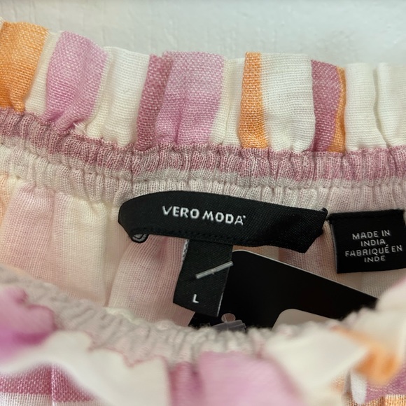 Women’s TAVI OFF SHOULDER TOP Large Pink Stripe - Picture 2 of 4